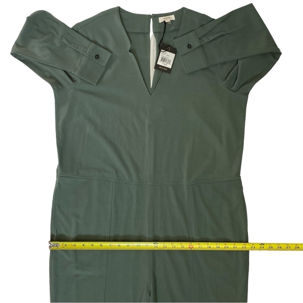 Billy Reid Long Sleeve V-Neck Jumpsuit in Forest Green - Picture 12 of 14